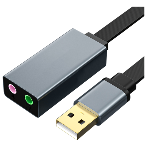 Переходник Telecom USB2.0-->audio 0.1m (TA313U) звуковая карта telecom usb 2 0 audio 10cm grey ta313u