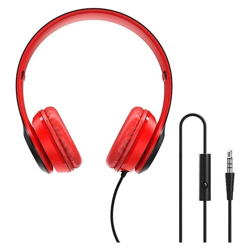 Полноразмерные проводные наушники Star Sound Черно-красные Наушники проводные с микрофоном 123600₽