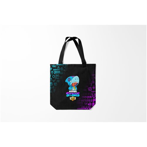 фото Сумка-шоппер / 40х40 см / геймерам / brawl stars leon shark burnettie