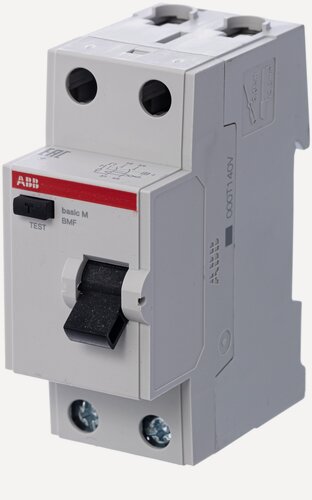 Изображение товара Выключатель дифференциального тока (УЗО) ABB Basic M, 25A, 100mA, AC, 2 полюса, 2 модуля