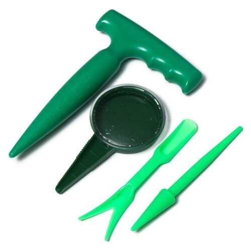 Набор для посадки Greengo 4 предмета: конус - 2 шт, сеялка, пикировщик, пластик (4496954)