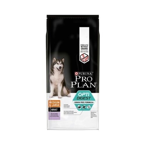 Сухой корм Pro Plan Grain Free Formula для взрослых собак средних и крупных пород с чувствительным пищеварением,2,5 кг.