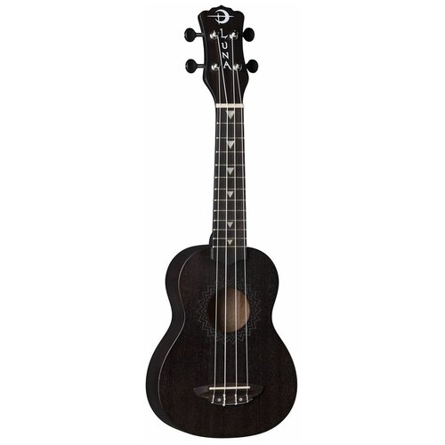 LUNA UKE VMS BKS - укулеле, сопрано, цвет - 'Black Satin' (Чёрный атлас) укулеле сопрано kala ka semb kala soprano exotic mahogany blue ukulele