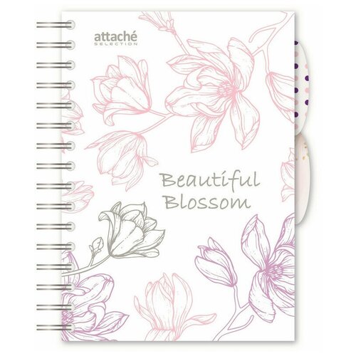 Бизнес-тетрадь Attache Selection Flower Dreams А5, 140л, клетка, спираль, Blossom