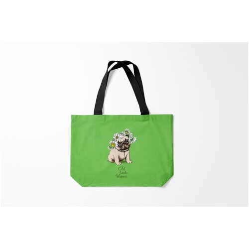 фото Сумка-шоппер / 46х35 см / собаки / мопс my little hippie burnettie