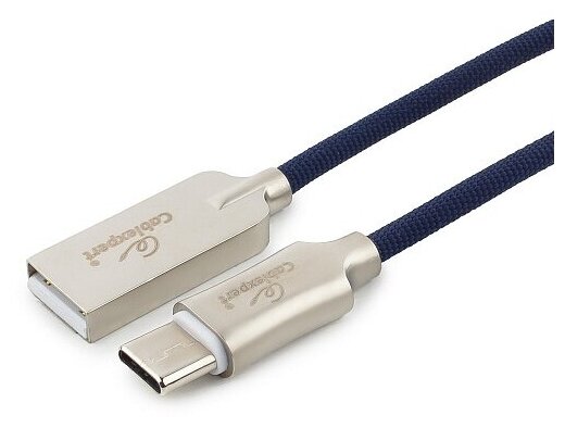 Кабель USB 2.0, AM/Type-C, серия Platinum, нейлоновая оплетка, длина 1,8 м, синий, Cablexpert