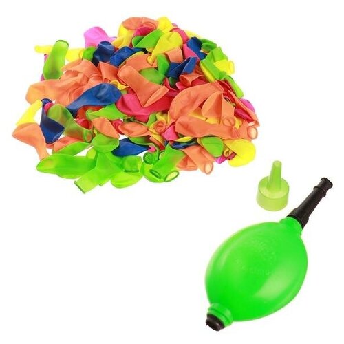 фото Водные бомбочки «котики», 200шт, цвета микс, с насосом и насадкой funny toys