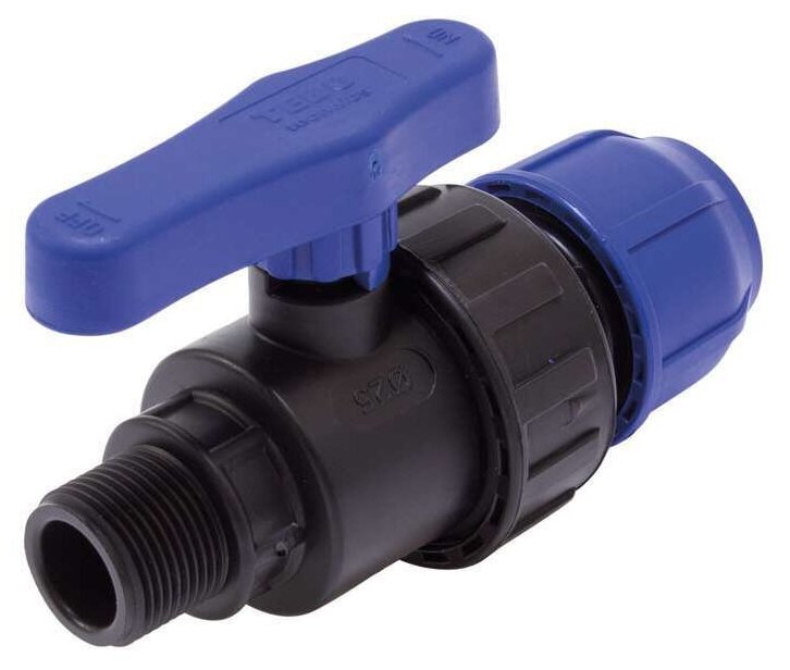 Кран ПНД для труб 20мм с наружной резьбой 1/2 (компрессионные фитинги ...