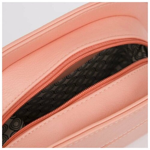 фото Кросс-боди, отдел на молнии, наружный карман, регулируемый ремень, цвет персиковый olivi