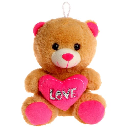 фото Мягкая игрушка «мишутка с сердцем», цвет розовый сима-ленд