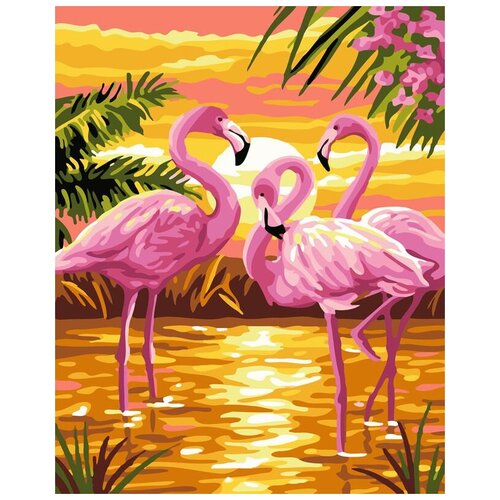 Картина по номерам Colibri Розовые фламинго 40х50 см Холст на подрамнике