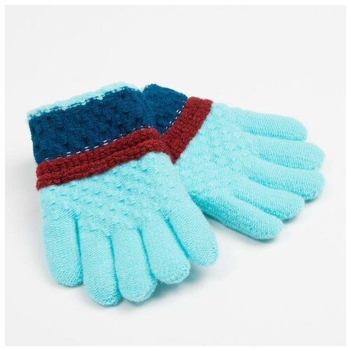 Перчатки , размер 6, голубой перчатки детские minaku однотонные цв бежевый р р 15 6 8 лет