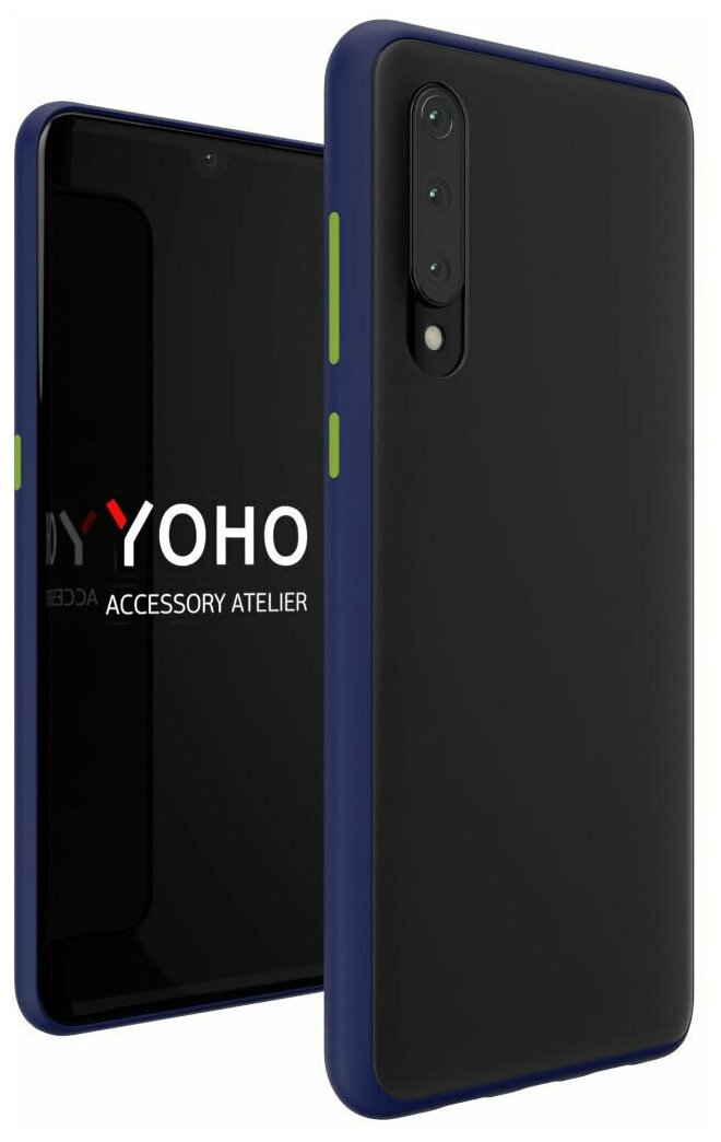 YOHO Чехол защитный - противоударный, матовый, для телефона Huawei Mate 30 PRO. Синий - салатовый YCHPMHH30PSS