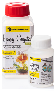 Фото Эпоксидная смола ювелирная EpoximaxX Epoxy Crystal PLUS (прозрачная) с отвердителем, 62 г/ювелирная смола/для творчества/для декоративных работ