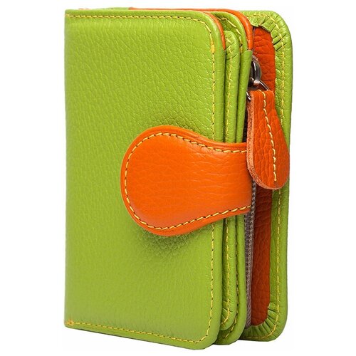 Кошелек Forte, фактура зернистая, зеленый/оранжевый