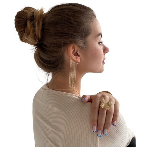 Серьги каффы Own Accessories, бижутерный сплав, золотой