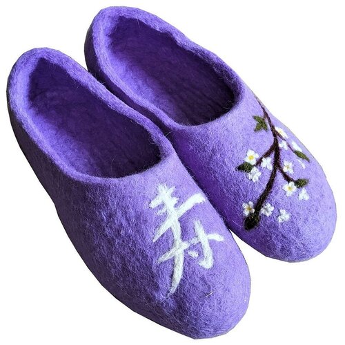 Тапочки  ЭХМа, шерсть, размер 36, фиолетовый