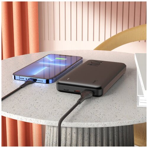 Повербанк для телефона 10000 mAh с быстрой зарядкой QC 30 PD 30 маленький Hoco J87 Tacker Type C Черный для Айфона Андроид Самсунг Хонор 110000₽