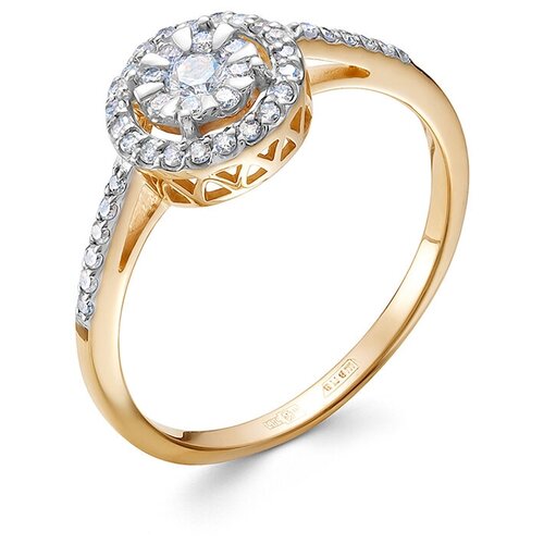 фото Кольцо с 42 бриллиантами из красного золота 110861 vesna jewelry, размер 18