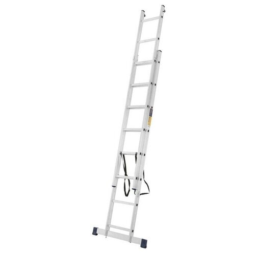 лестница сибртех 97914 алюминиевая двухсекционная 2 х 14 ступеней Лестница тундра, двухсекционная, алюминиевая, 8 ступеней