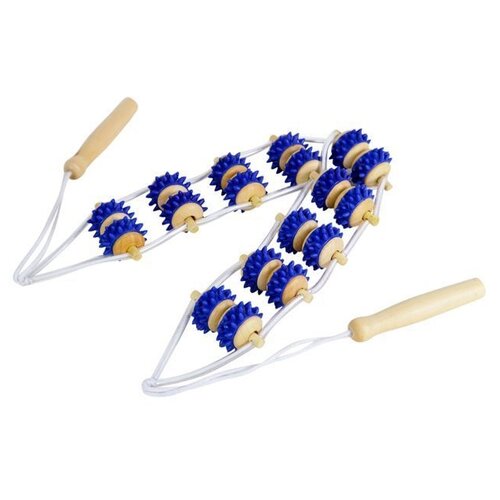 Роликовый массажер для тела ONLITOP лента 9 звеньев 260993 бежевыйсиний 451₽