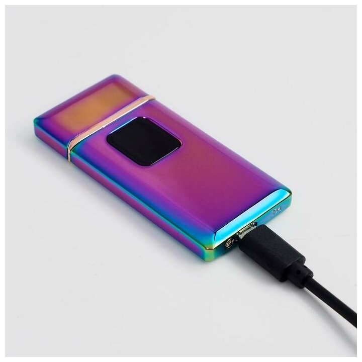 Зажигалка электронная "Люкс", USB, спираль, 7 х 3.5 х 0.5 см, хамелеон - фотография № 2