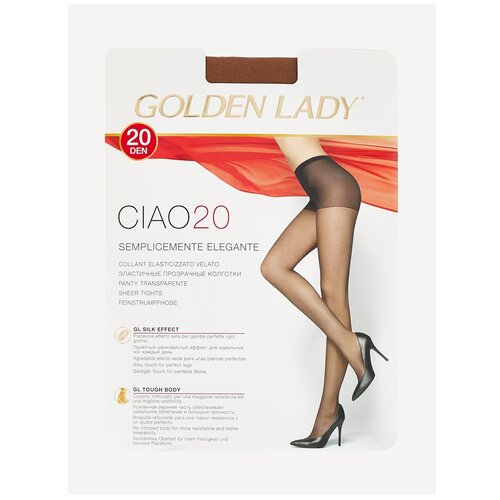 Колготки Golden Lady Ciao, 20 den, размер 3, бежевый, коричневый носки golden lady детские размер 6 12 голубой