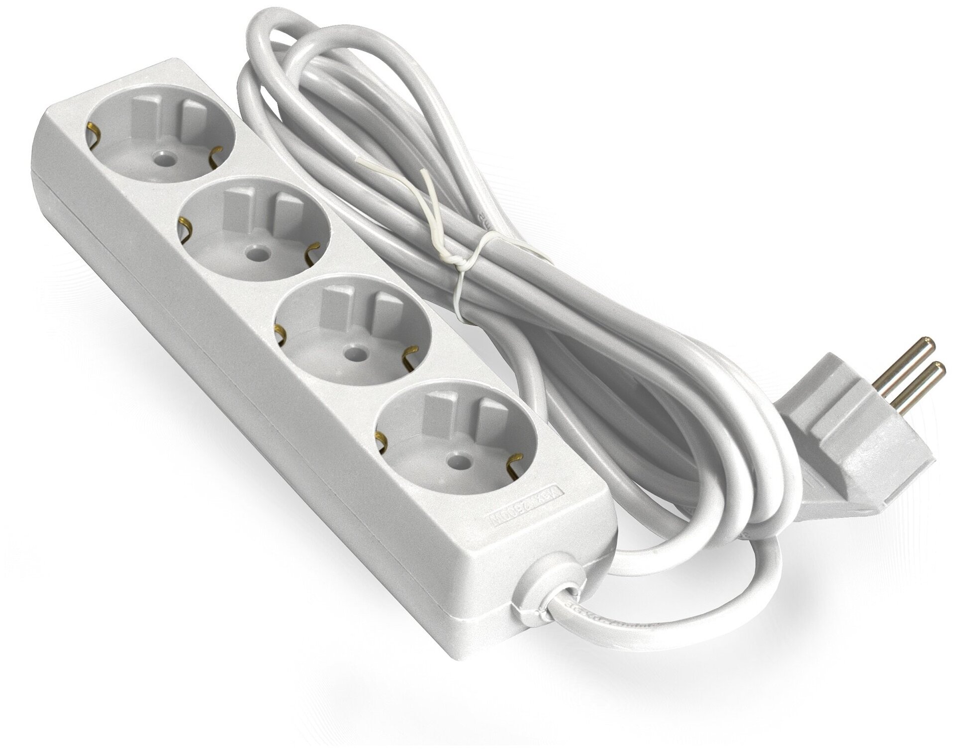 Удлинитель ExeGate ECE-4-3W 4 Sockets с заземлением 3m White EX285815RUS - фотография № 1