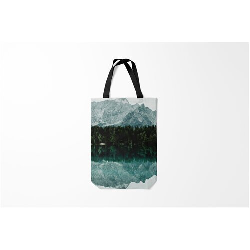 фото Сумка-шоппер / 31х42 см / туристические / разные отражение горы в озере burnettie