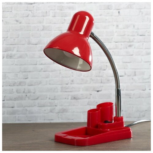 Настольная лампа 1х60вт E27 красная