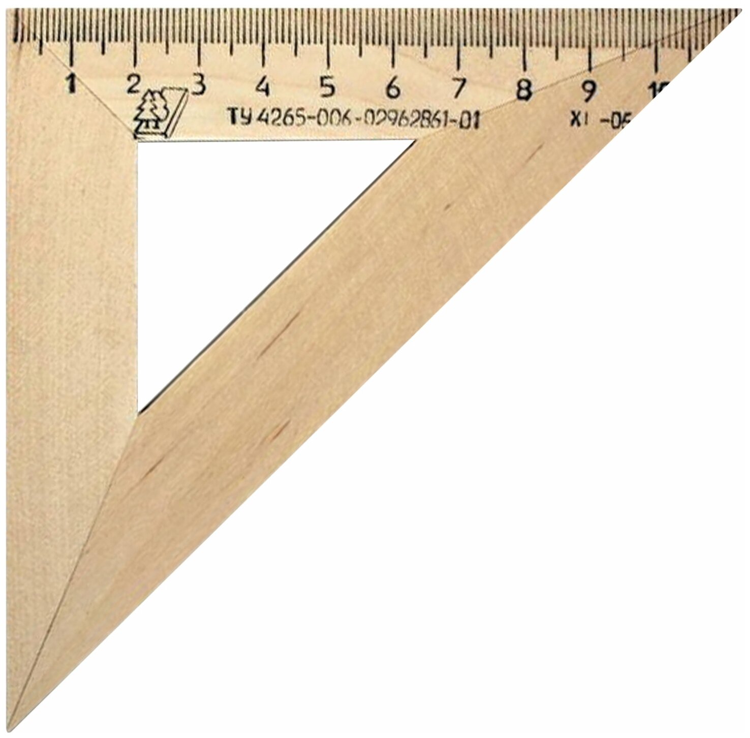 Треугольник деревянный, угол 45, 11 см, УЧД, С138 - 3 шт.