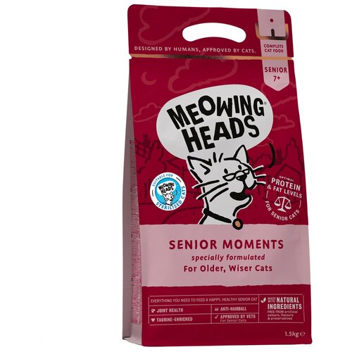 Корм Barking Heads Senior Moments для кошек старше 7 лет, с лососем и яйцом 