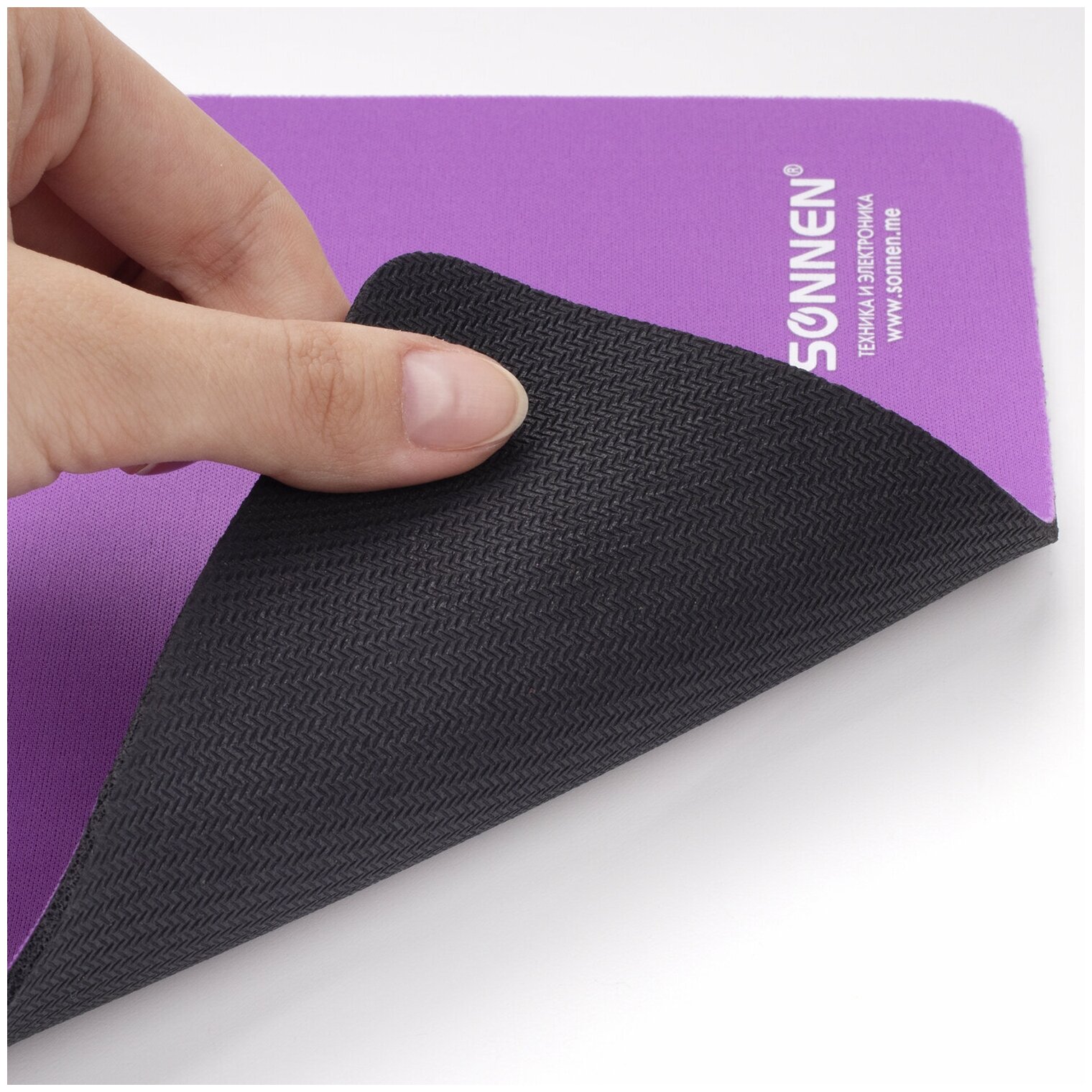 Коврик для мыши Sonnen Purple резина+ткань 22*18*0.3см - фото №4