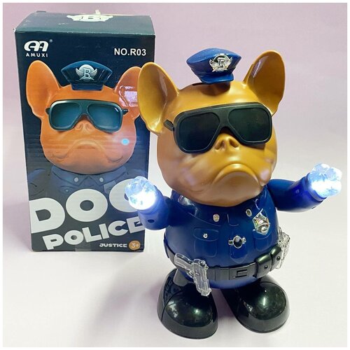фото Танцующий робот пес-бульдог шериф / интерактивные, музыкальные, светящиеся игрушки / собака полицейский china