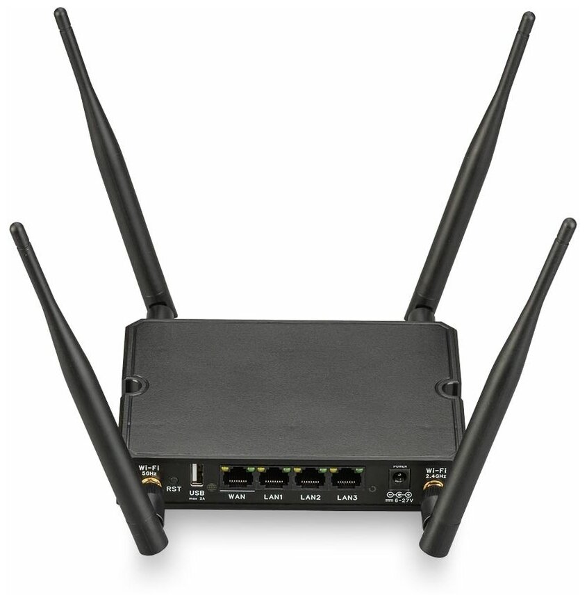 Kroks Rt-Cse m12-G гигабитный роутер с модемом LTE cat.12 до 600 Мбит/с, WiFi 2,4+5 ГГц, SMA-fe + 8 антенн 5dBi (4 для Wi-Fi и 4 для 3G/4G LTE)