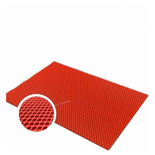 Коврик для ванной и туалета красный 50 х 70 см ЭВА / EVA ячейки / Ковер для ванны прямоугольный