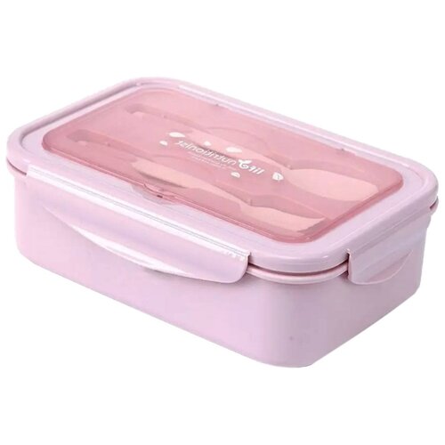 WILKER Экологичный двухуровневый ланч-бокс из пшеничной соломы с ложкой и вилкой 1400мл WILK-KS093 мятный