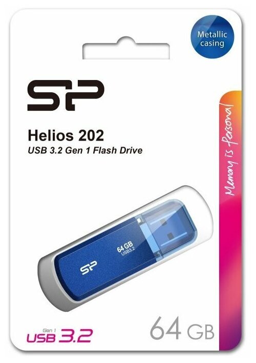 USB флешка SILICON POWER 64Gb Helios 202 blue USB 3.2 Gen 1 (USB 3.0)