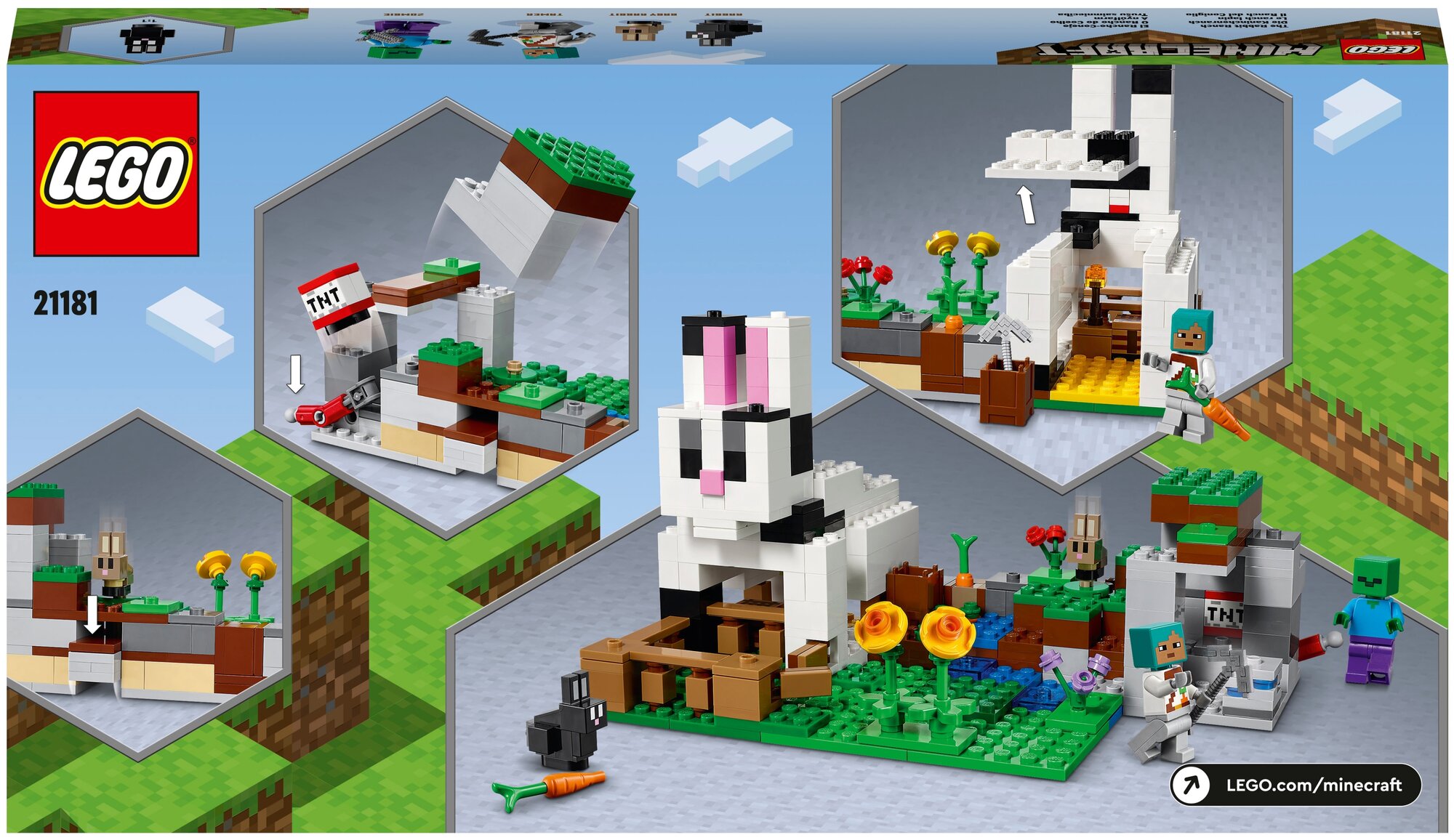 Конструктор Lego Minecraft Кроличье ранчо, - фото №2