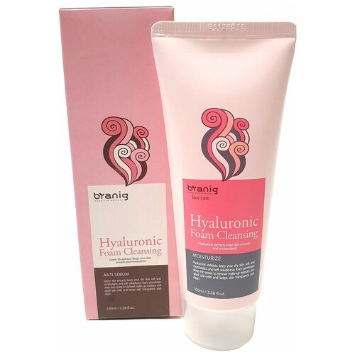 Branig Пенка для лица увлажняющая с гиалуроновой кислотой Hyaluronic Foam Cleansing Anti Sebum Branig, 100мл