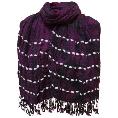 Шарф Crystel Eden,170х30 см, фиолетовый, черный шарф vivienne westwood шерсть 170х30 см серый черный
