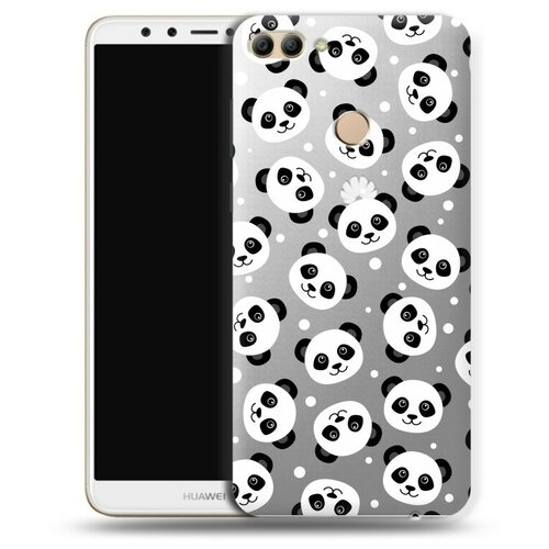 Полупрозрачный дизайнерский силиконовый чехол для Huawei Y9 2018 Панды полупрозрачный дизайнерский силиконовый чехол для huawei y5 2019 панды