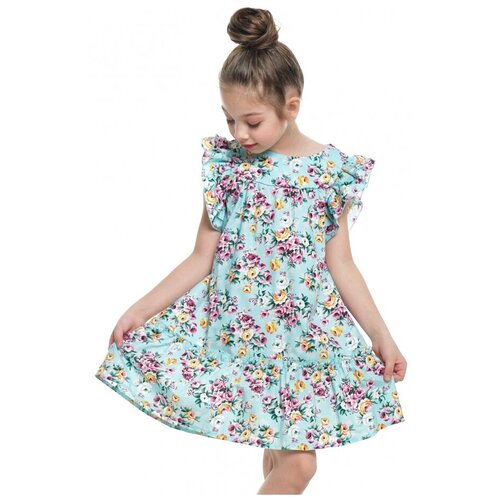 Платье для девочек Mini Maxi, модель 7153, цвет бирюзовый, размер 98
