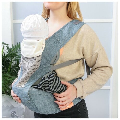 Рюкзак-кенгурухипсит Деним цвет сероголубой 4795₽