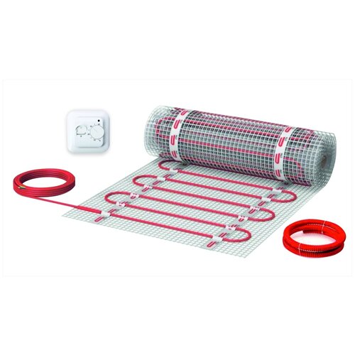 Тонкий тёплый пол Квадрат тепла Light под плитку нагревательный мат 10 м2 c терморегулятором 8230₽