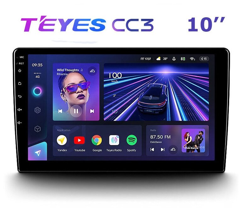 Магнитола - планшет Teyes CC3 4/64Gb экран 10" автомагнитола Тиайс без переходной рамки