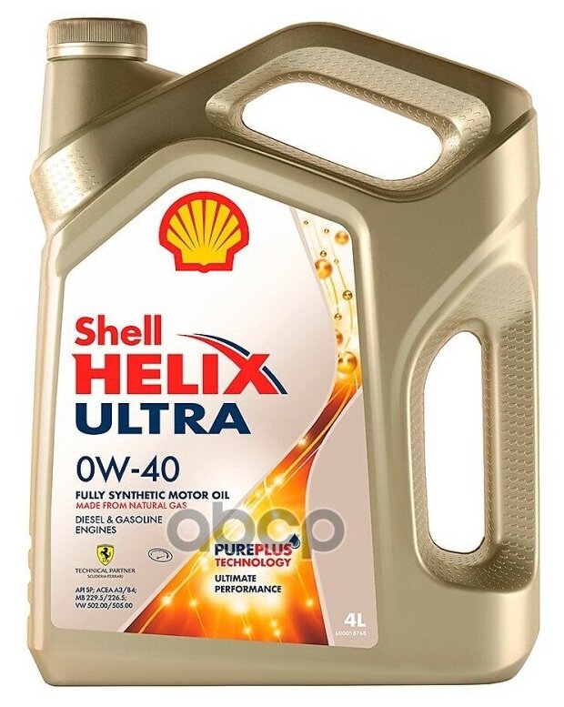 Shell Масло Моторное Shell Helix Ultra Sp A3/B4 0w-40 Синтетическое 4 Л 550055900