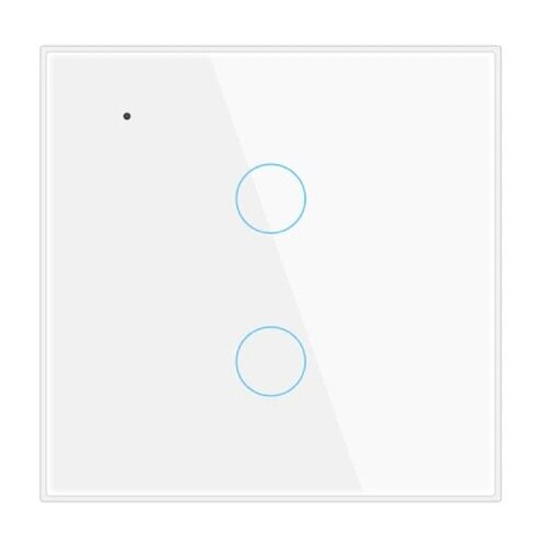 Умный выключатель Wi-Fi, BLE, N+L, Tuya, Smart Life, Алиса, поддержка голосового управления, двойной, белый