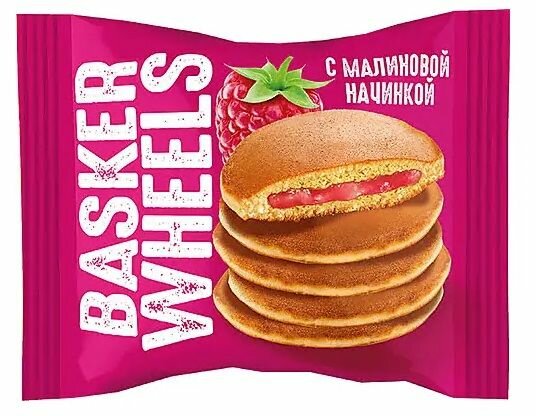 Ассорти из панкейков Basker Wheels яшкино 10 штук (по 36 гр):с джемом с соком малины +с вареной сгущенкой - фотография № 3