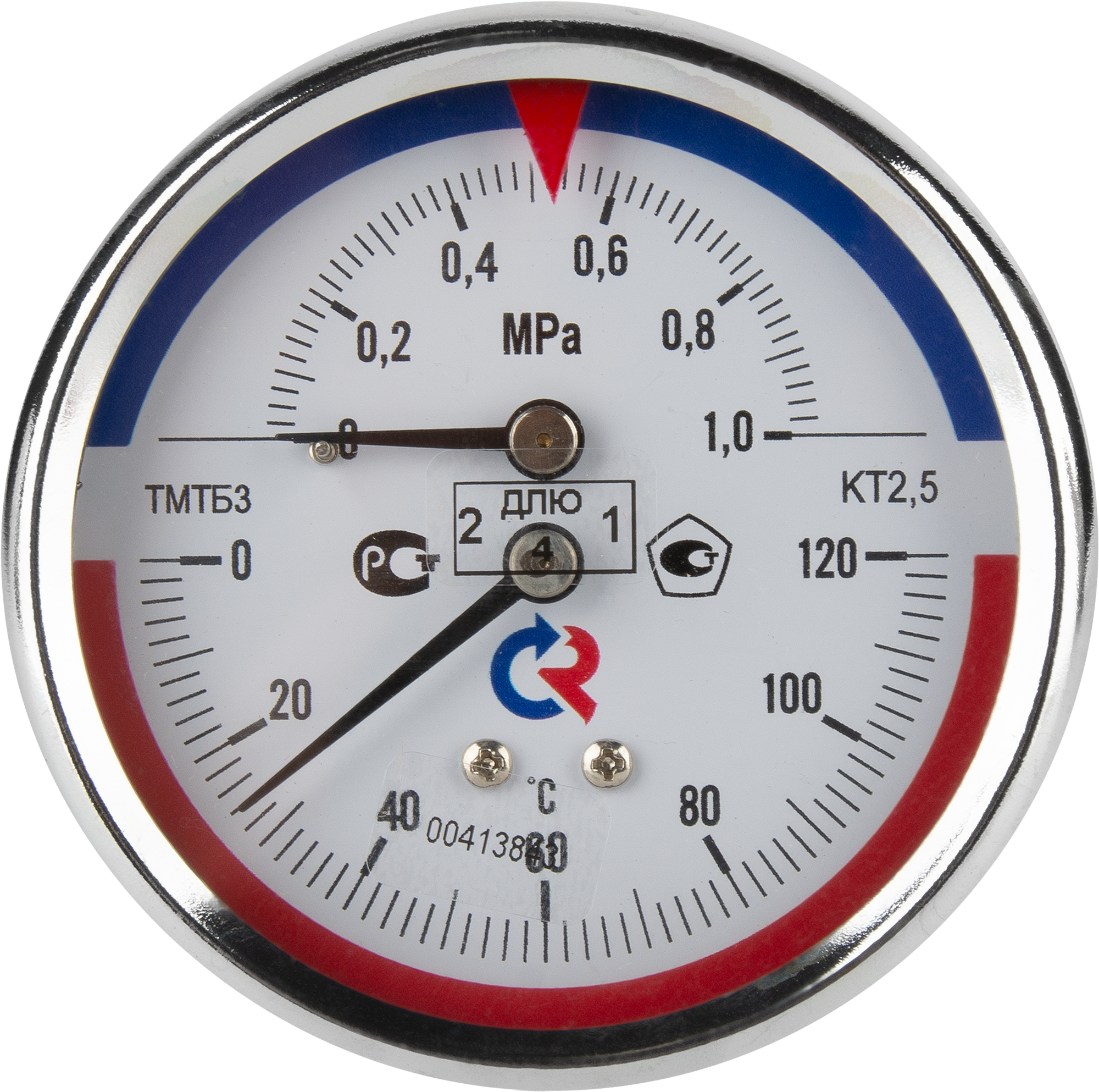 Термоманометр осевой Росма ТМТБ-31Т.1 10 бар 120С Дк80 1/2" шток 46 мм 00000002292
